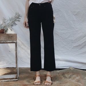 Reformation Black High Waisted Stretch Flood Jean